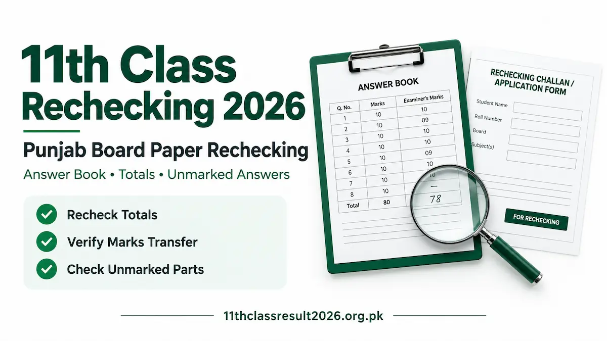 11th Class Rechecking 2026 – Punjab Board Paper Rechecking
