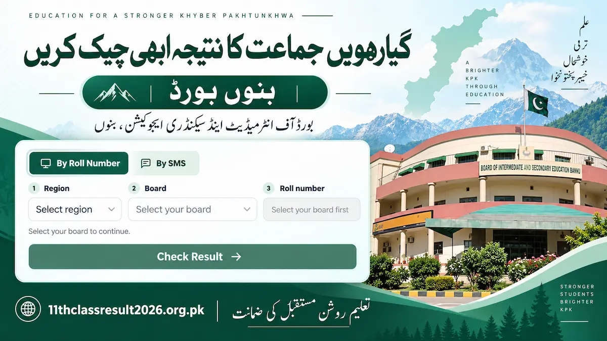 Bannu 11th Class Result 2026 Roll Number & Name